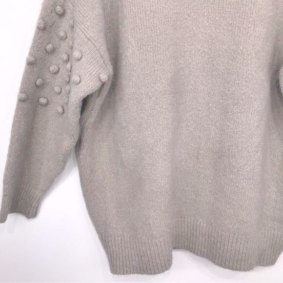 1.4.3. Story by Line Up Gray Pompom Soft Knit Pullover Turtleneck Sweater - Picture 10 of 13